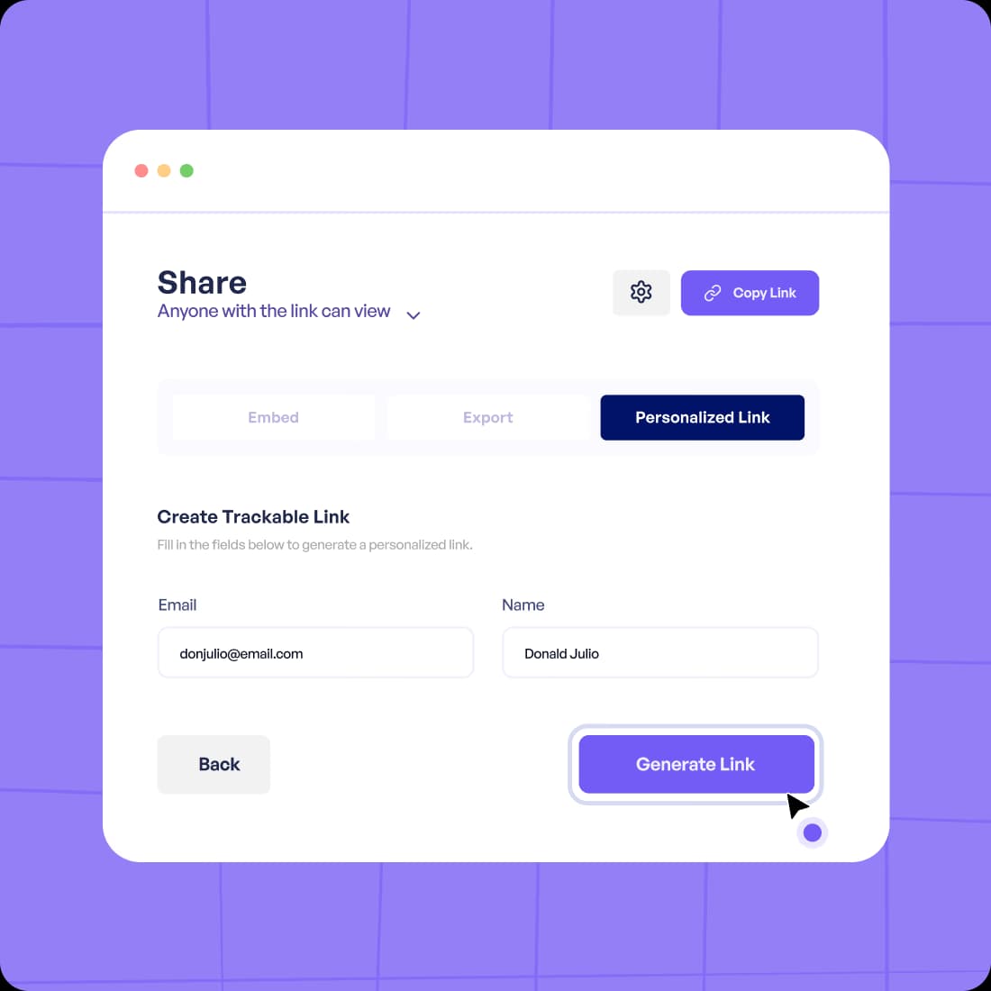 Share unique trackable links