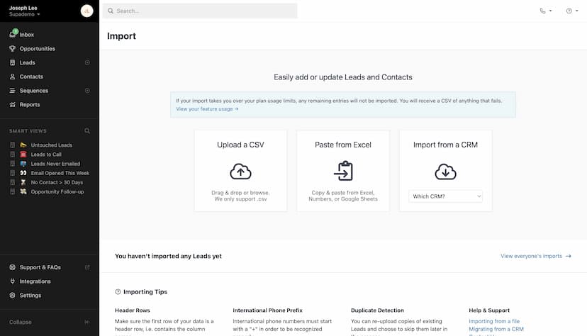 How to import leads and contacts on Close CRM