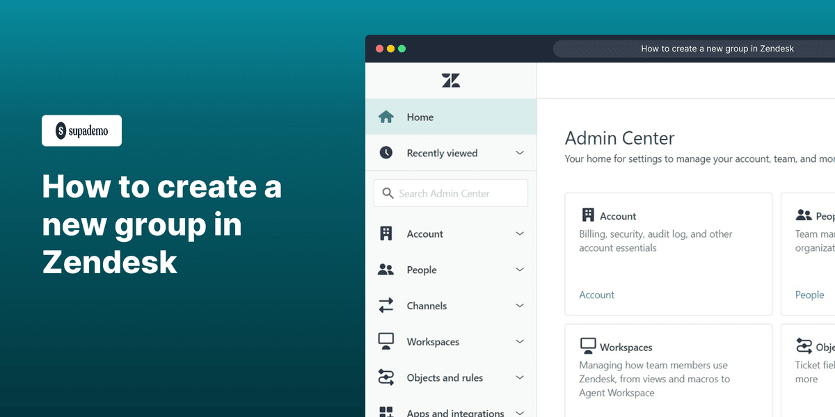 How to create a new group in Zendesk screenshot