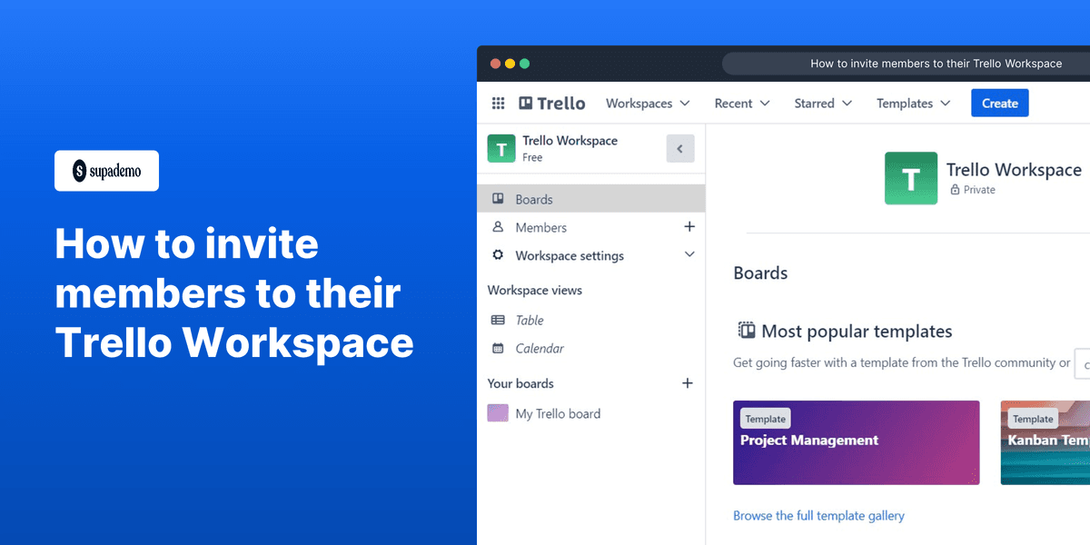 How to invite members to your Trello workspace screenshot