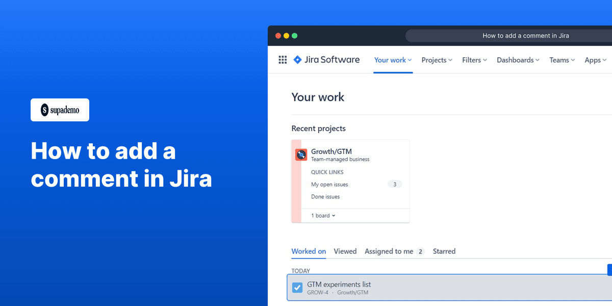 How to add a comment in Jira screenshot