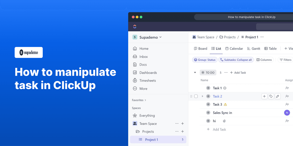 How to edit task in ClickUp screenshot