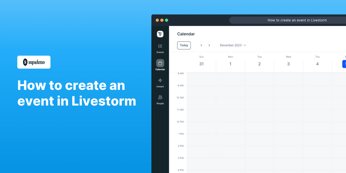How to create an event in Livestorm screenshot