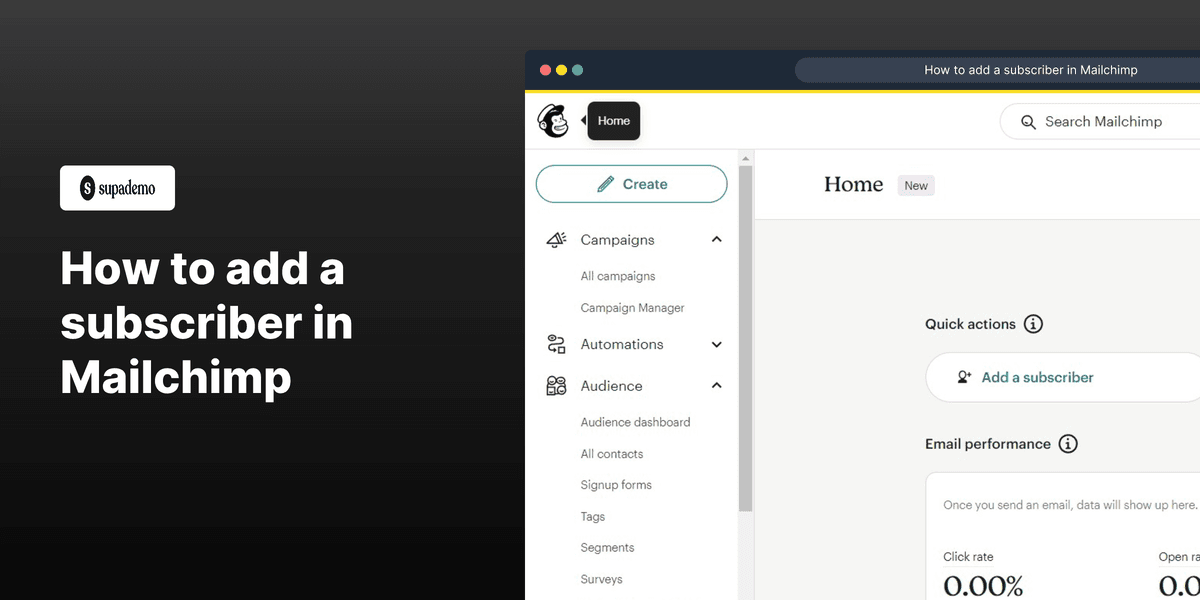 How to add a subscriber in Mailchimp screenshot