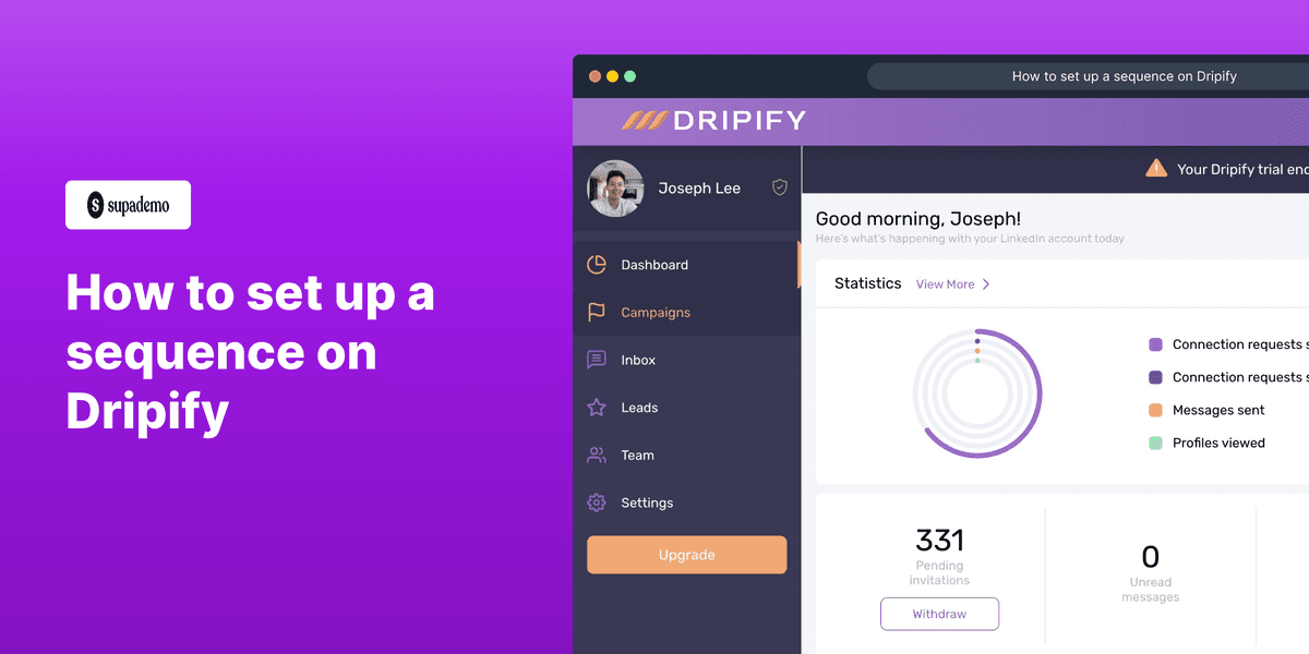 How to Create a Sequence on Dripify screenshot