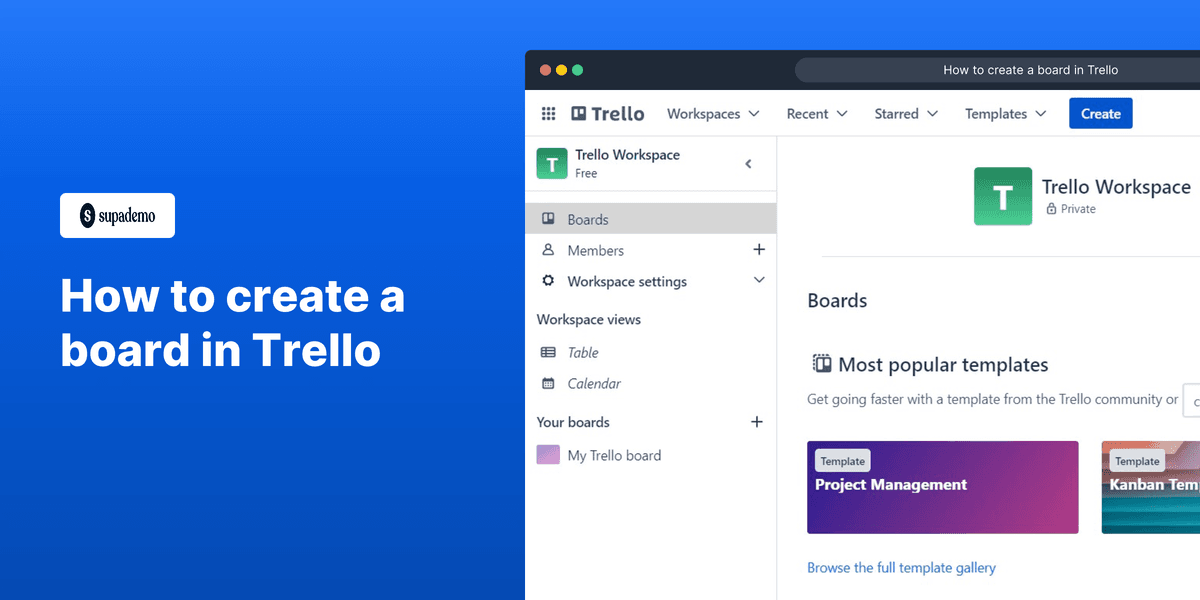 How to create a board in Trello screenshot