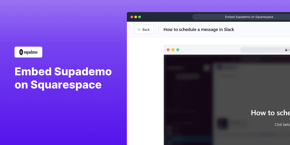 How to embed Supademo on Squarespace screenshot