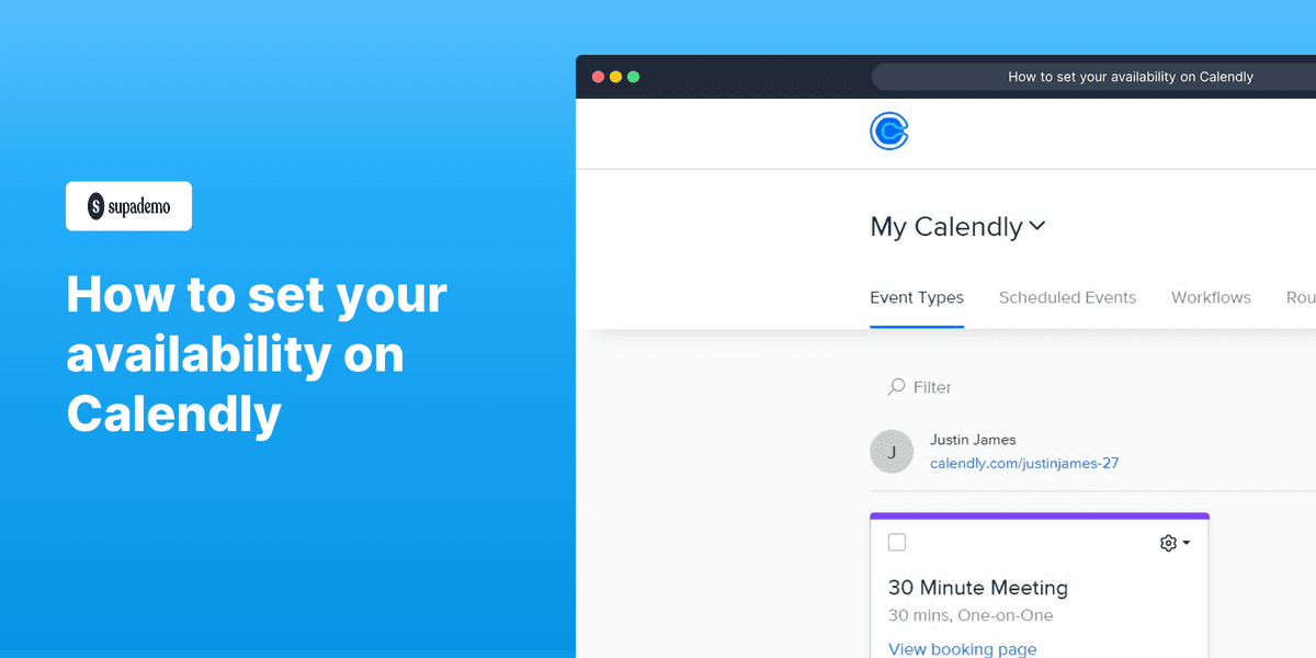 How to set your availability on Calendly screenshot