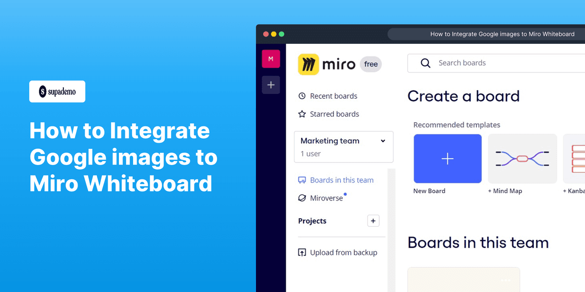 How to integrate Google Images to Miro whiteboard screenshot