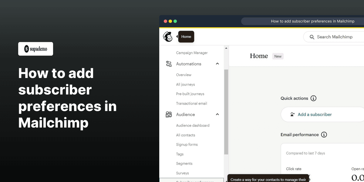How to add subscriber preferences in Mailchimp screenshot