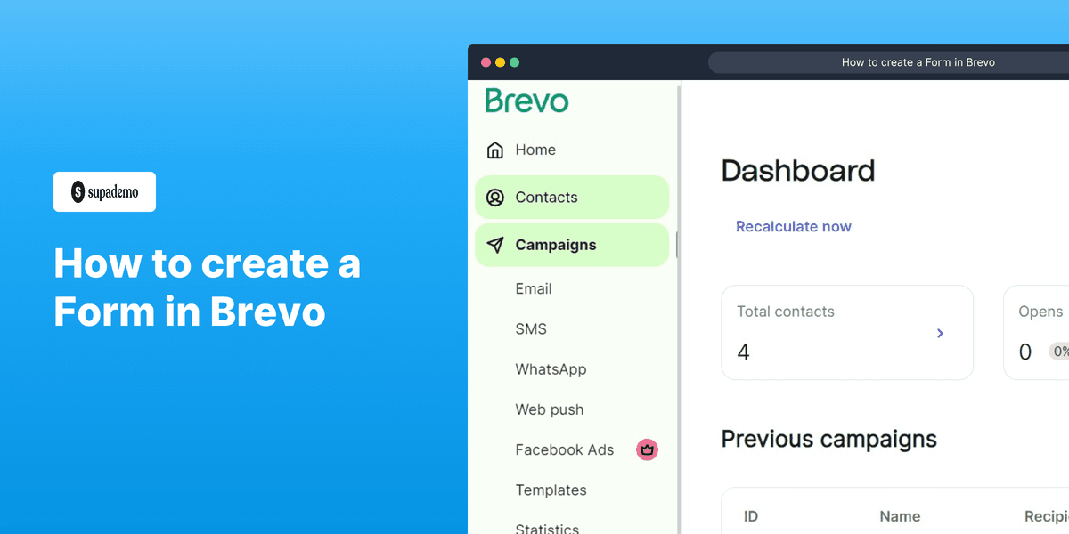 How to create a form on Brevo screenshot