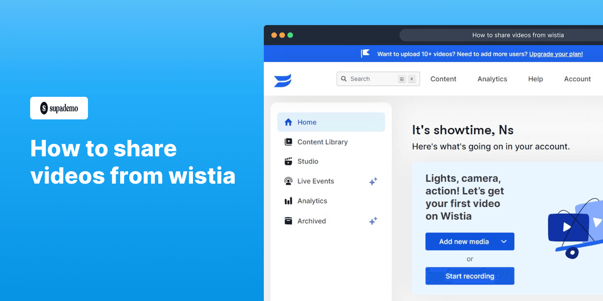 How to share videos from Wistia screenshot