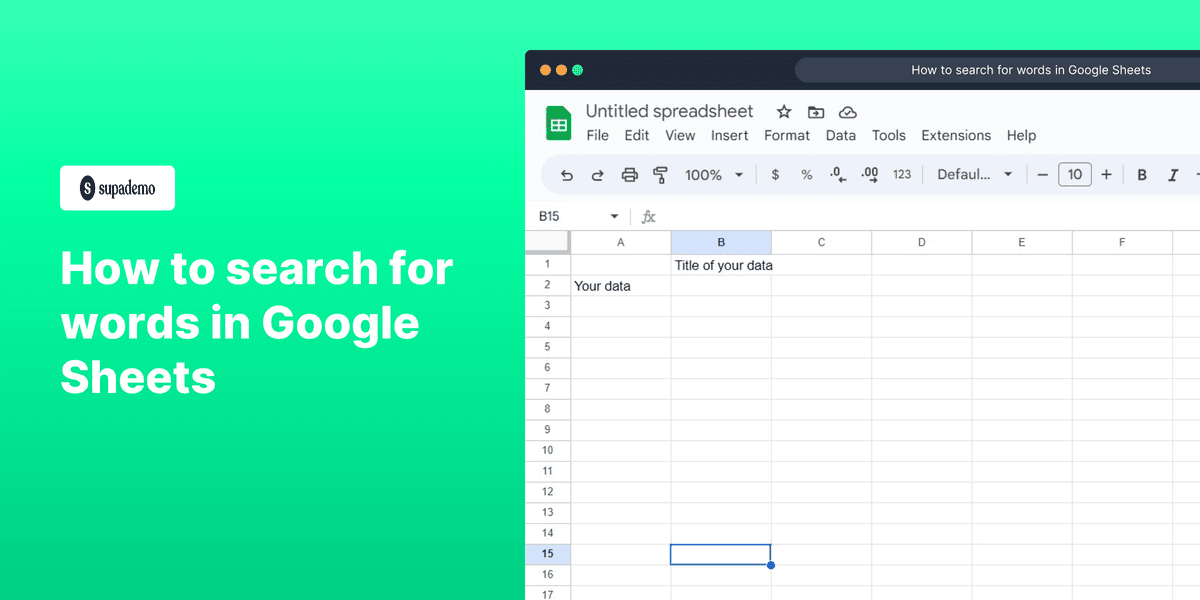 How to search for words in Google Sheets screenshot