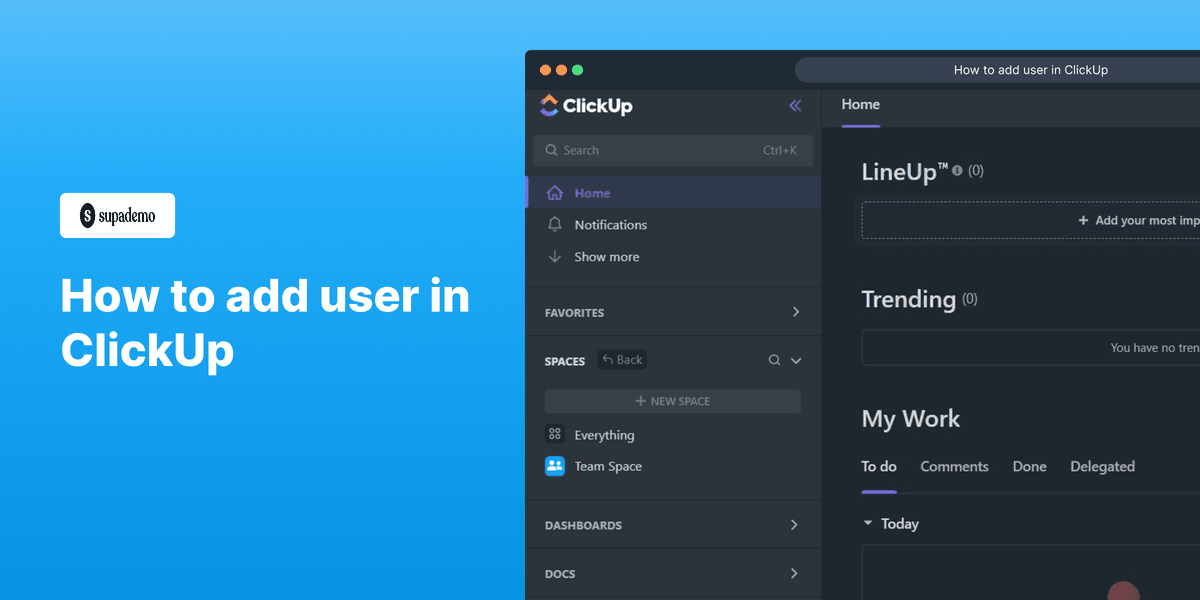 How to add user in ClickUp screenshot