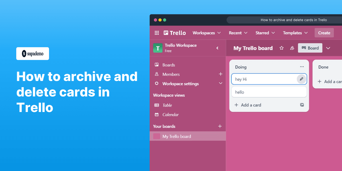 How to archive and delete cards in Trello screenshot
