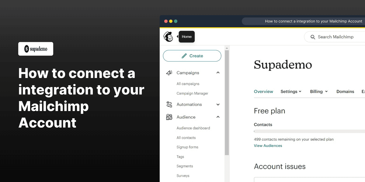How to add an integration to your Mailchimp Account screenshot