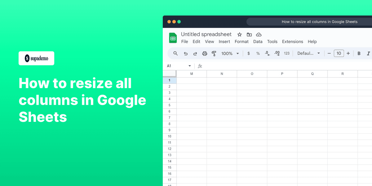 How to resize all columns in Google Sheets screenshot