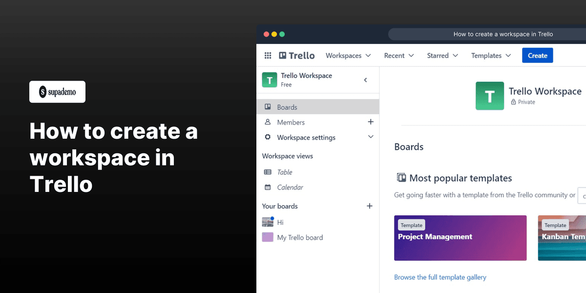 How to create a workspace in Trello screenshot