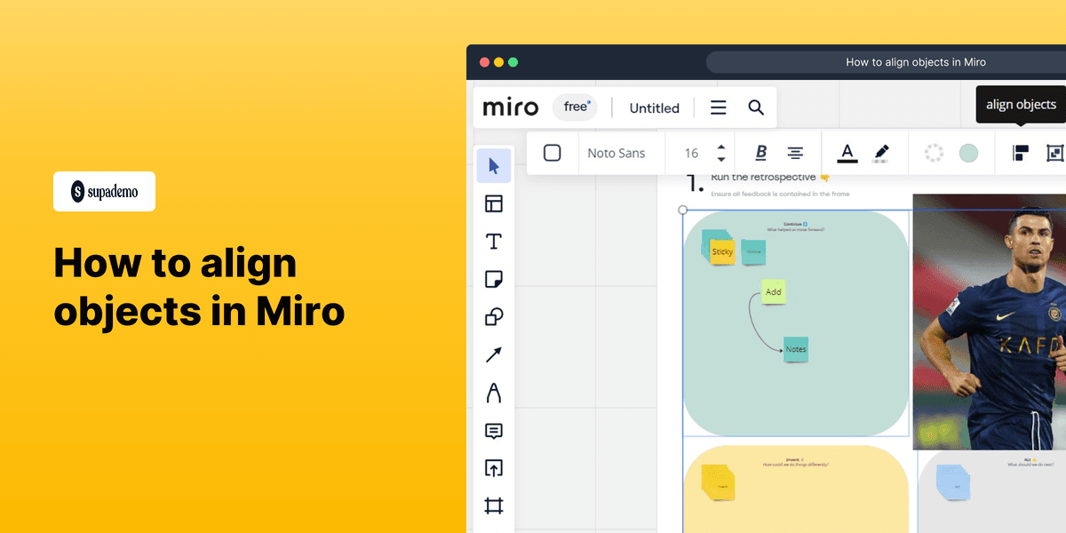 How to align objects in Miro screenshot