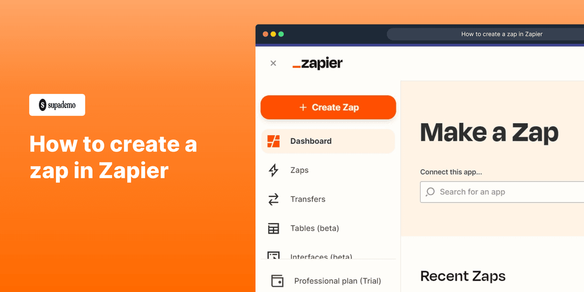 How to create a zap in Zapier screenshot