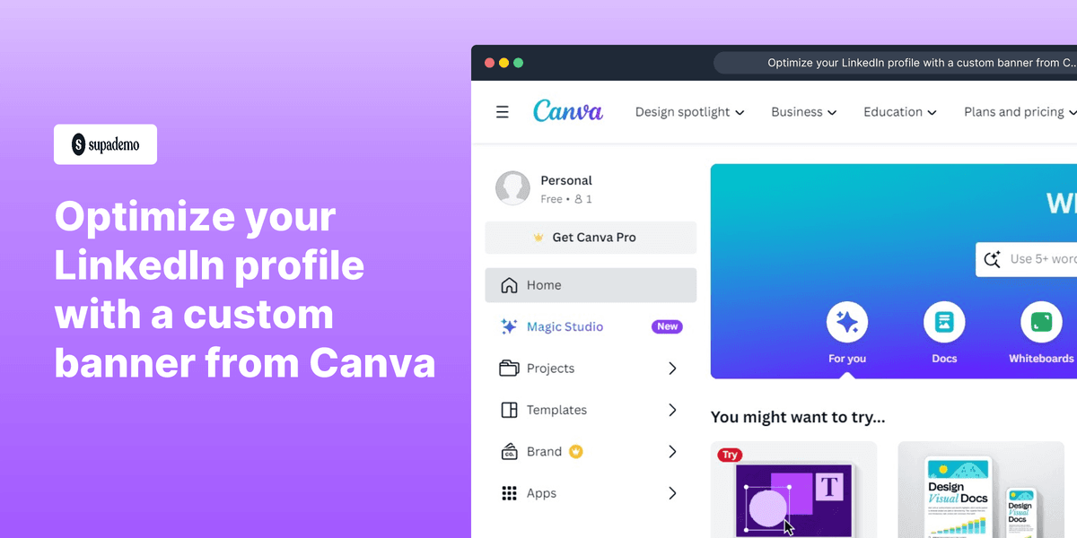 How to optimize your LinkedIn profile with a custom banner from Canva screenshot