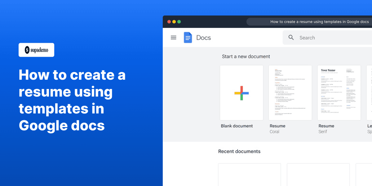 How to create a resume using templates in Google Docs screenshot