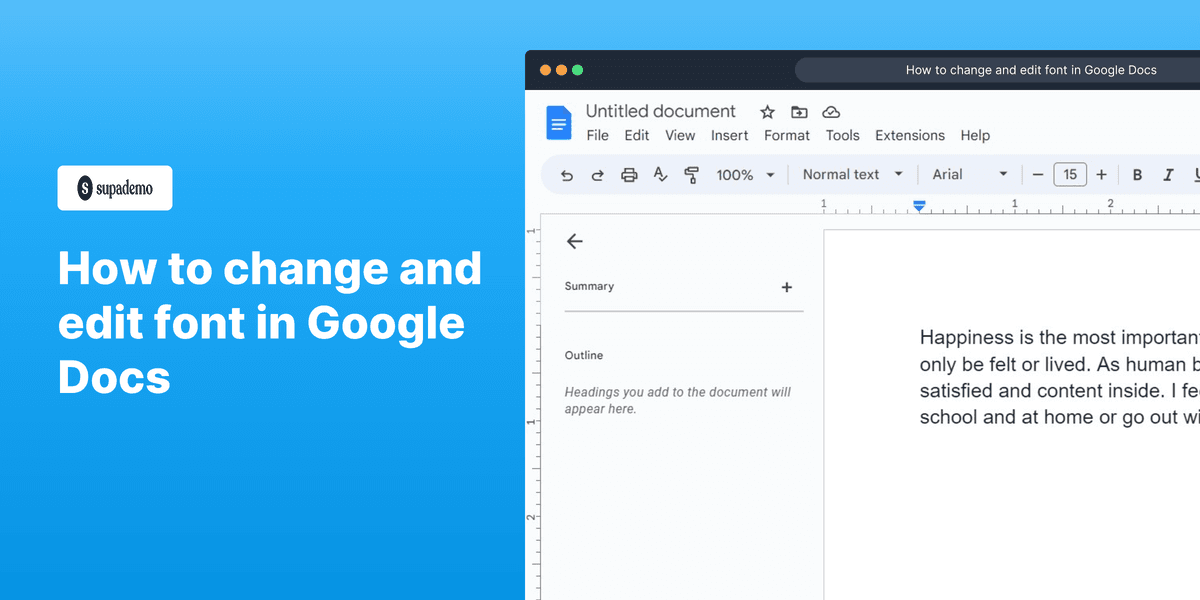 How to change and edit font in Google Docs screenshot