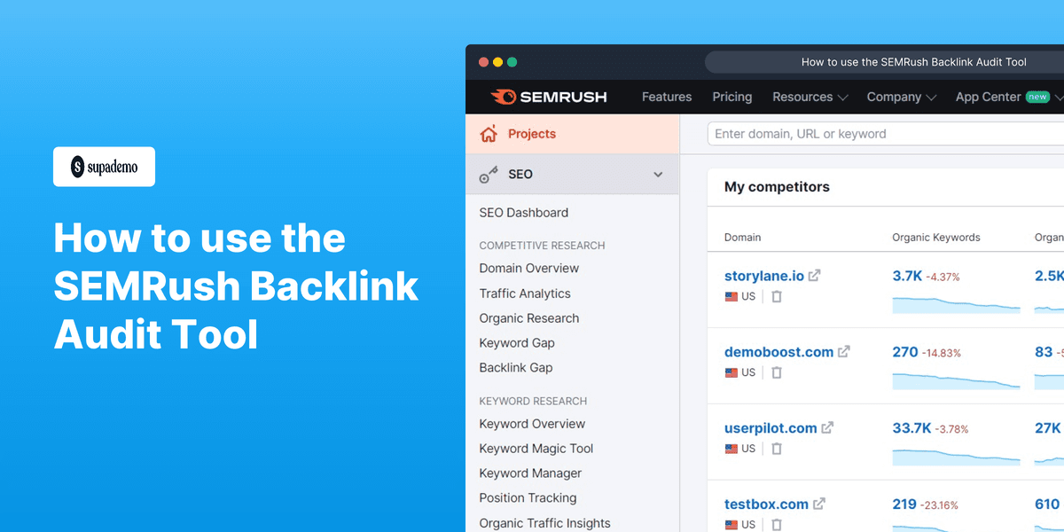 How to use the SEMRush backlink audit tool screenshot
