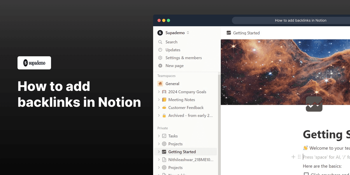 How to add backlinks in Notion screenshot