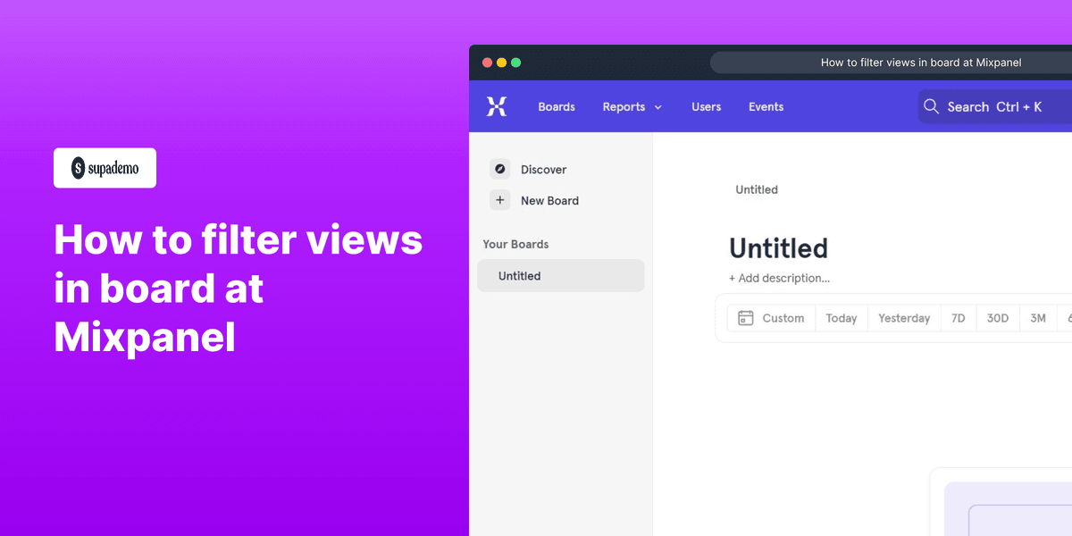 How to filter views in board at Mixpanel screenshot