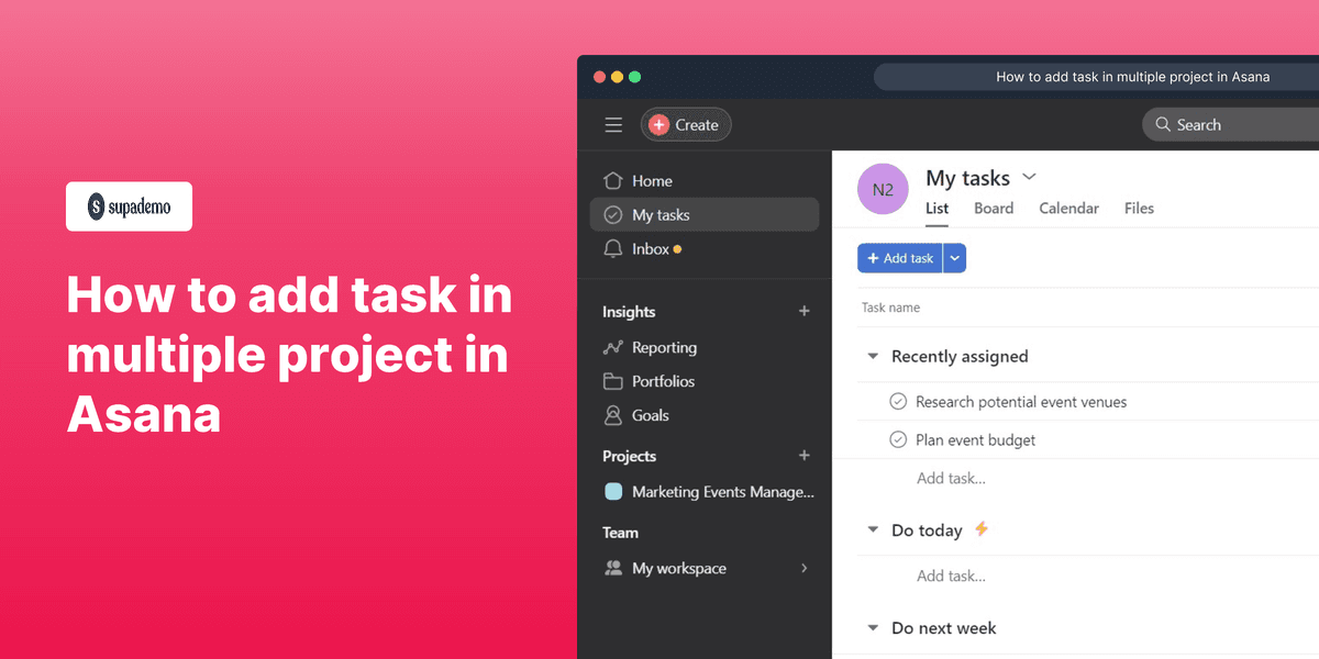 How to add task in multiple project in Asana screenshot