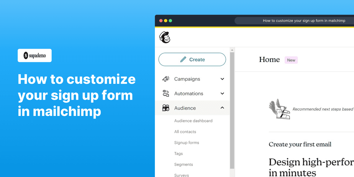 How to customize your sign up form in Mailchimp screenshot
