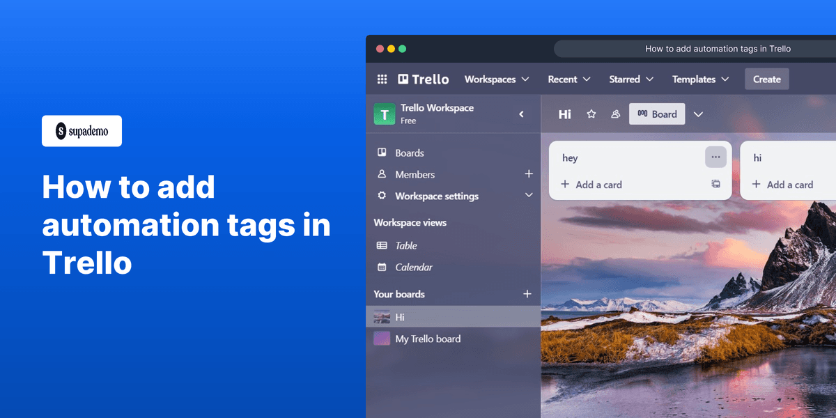 How to add automation tags in Trello screenshot