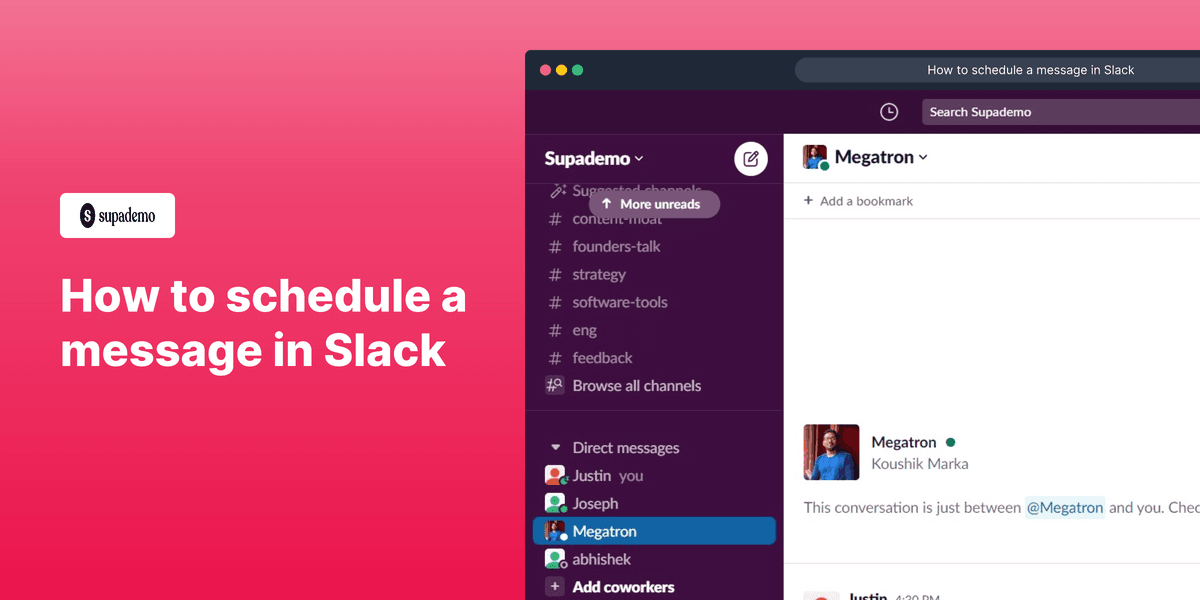 How to schedule a message in Slack screenshot