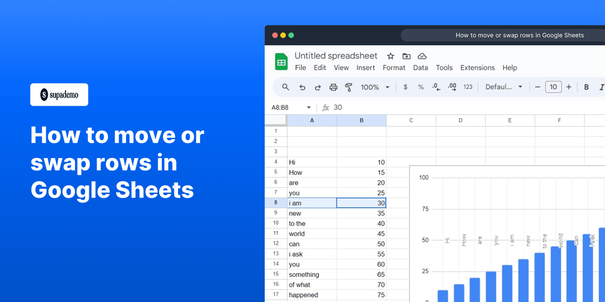 How to move or swap rows in Google Sheets screenshot