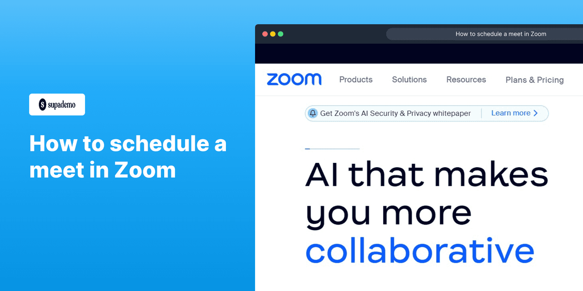 How to schedule a meet in Zoom screenshot