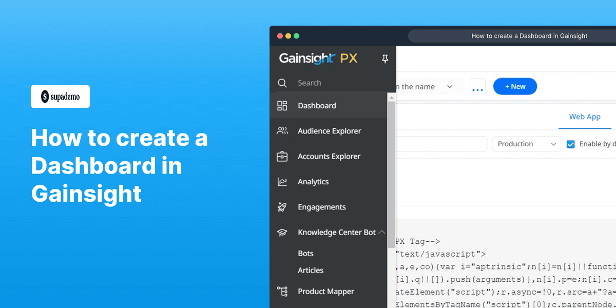 How to create a Dashboard in Gainsight screenshot