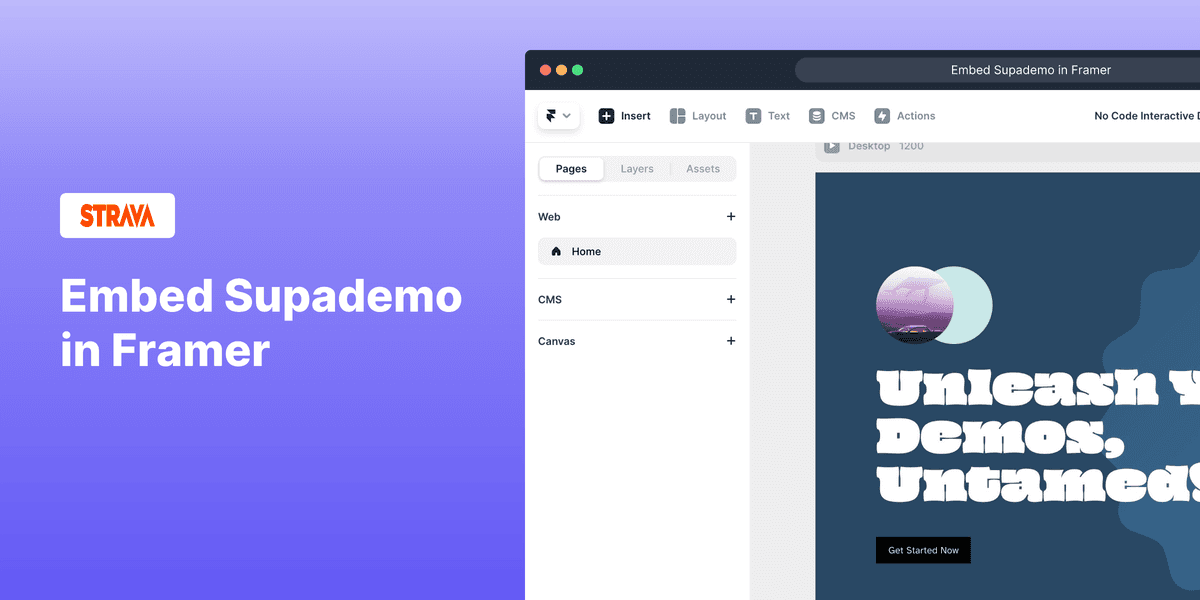 How to embed Supademo on Framer screenshot