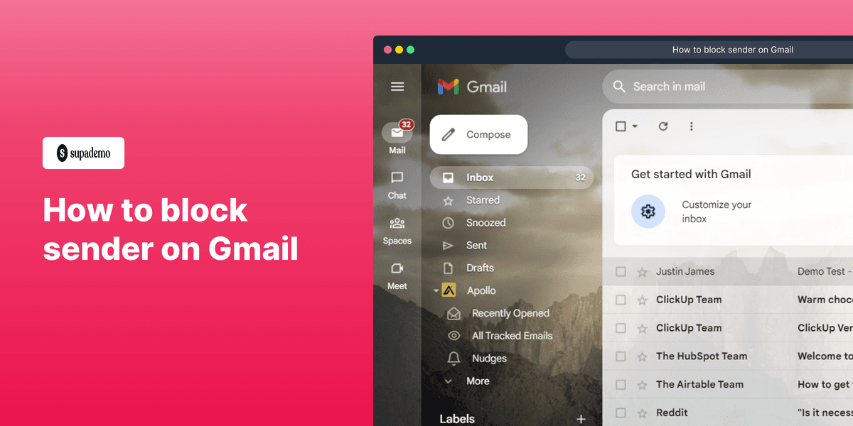 How to block sender on Gmail screenshot