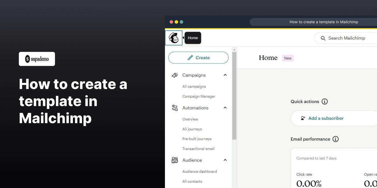 How to create a template in Mailchimp screenshot