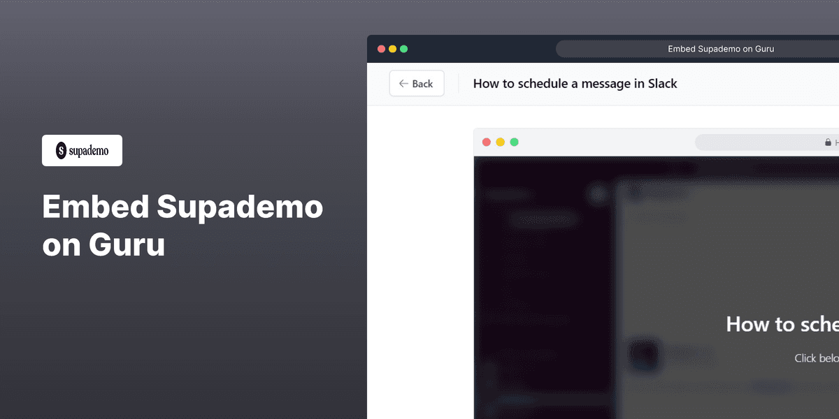 How to embed Supademo on Guru screenshot