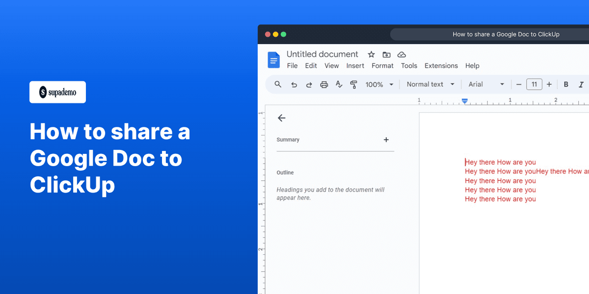 How to share a Google Doc to ClickUp screenshot