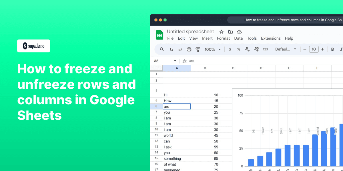How to freeze and unfreeze rows and columns in Google Sheets screenshot