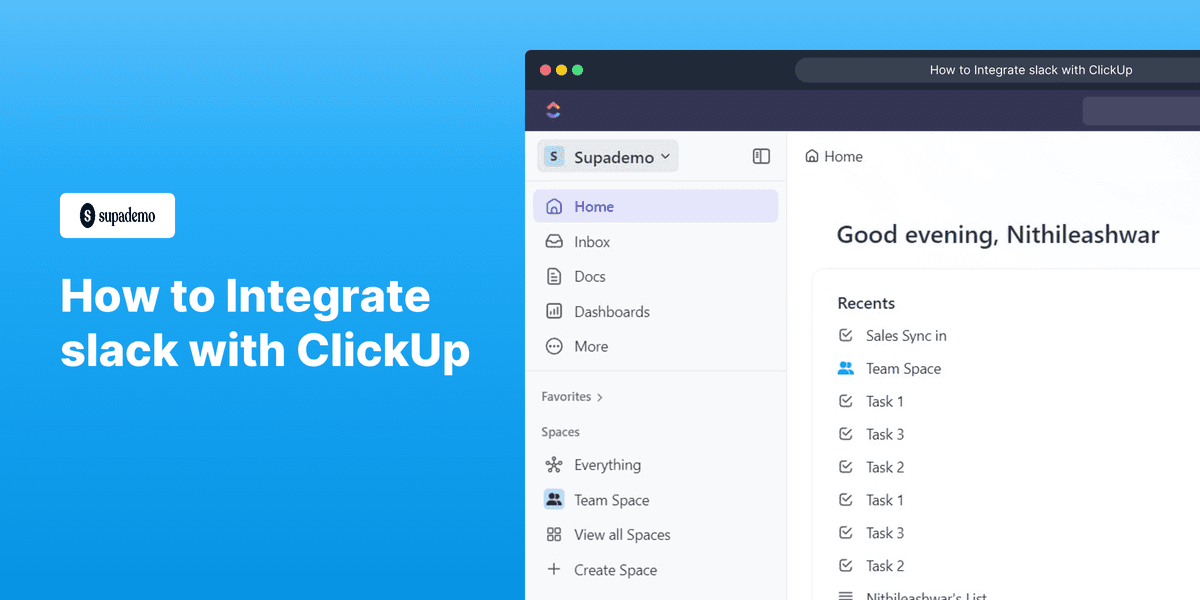 How to integrate Slack with ClickUp screenshot