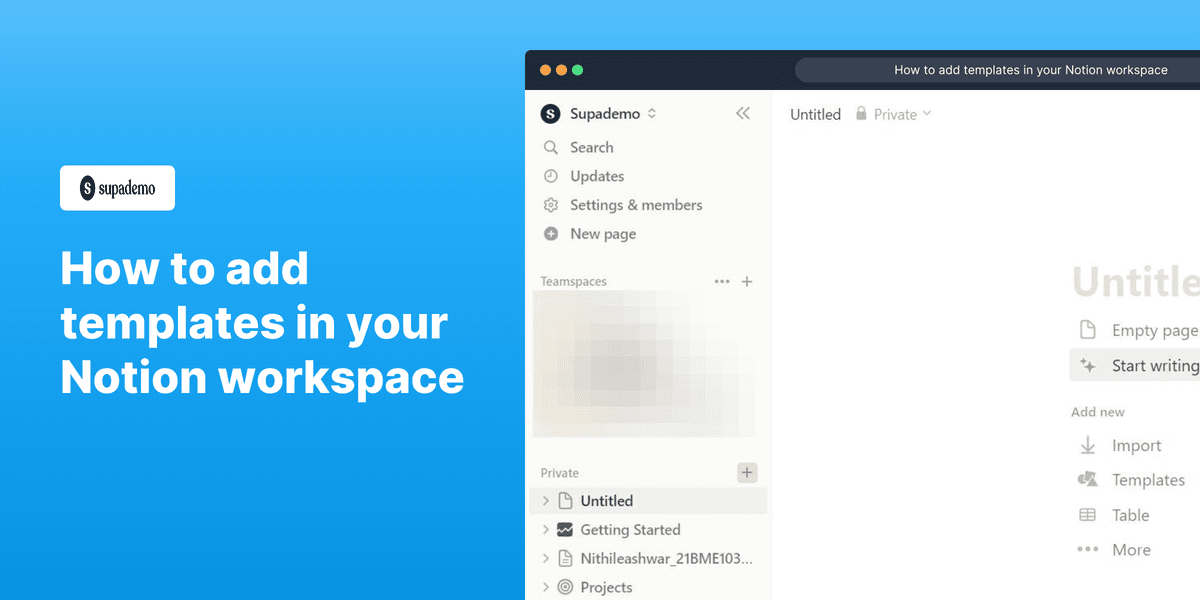 How to add templates in your Notion workspace screenshot