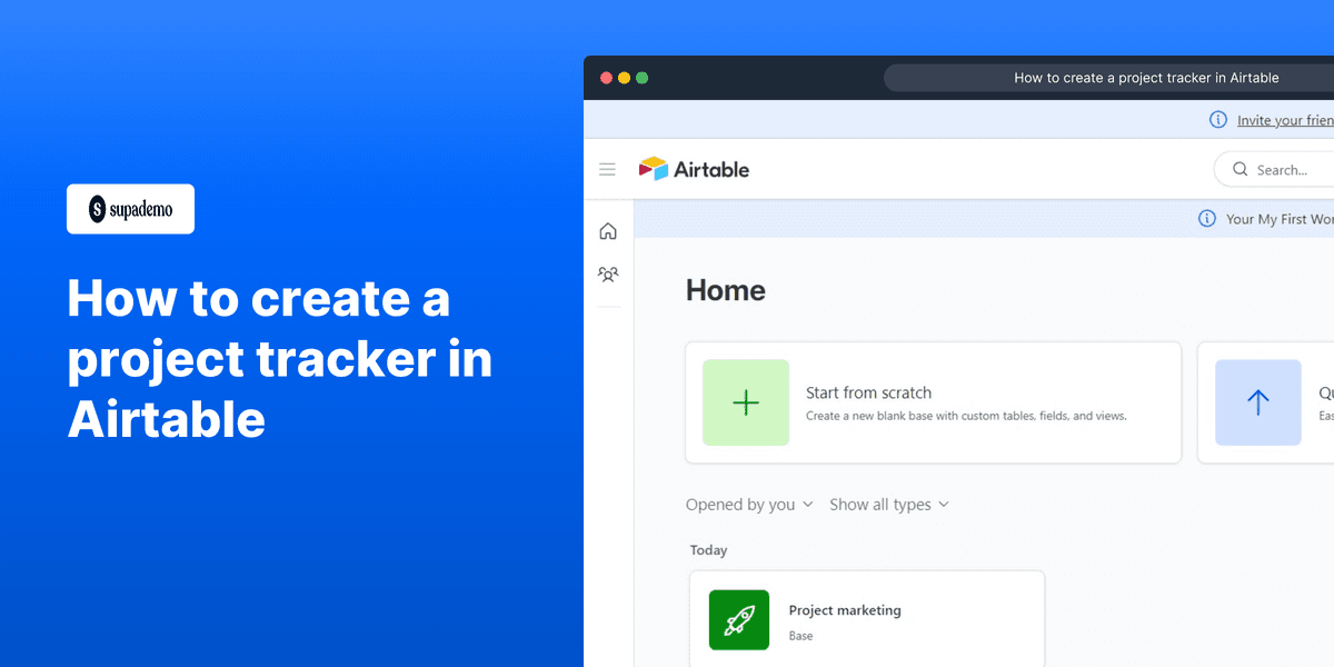 How to create a project tracker in Airtable screenshot
