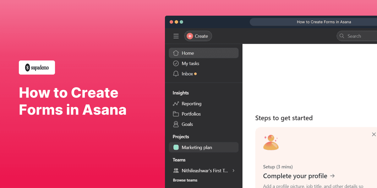 How to create forms in Asana screenshot