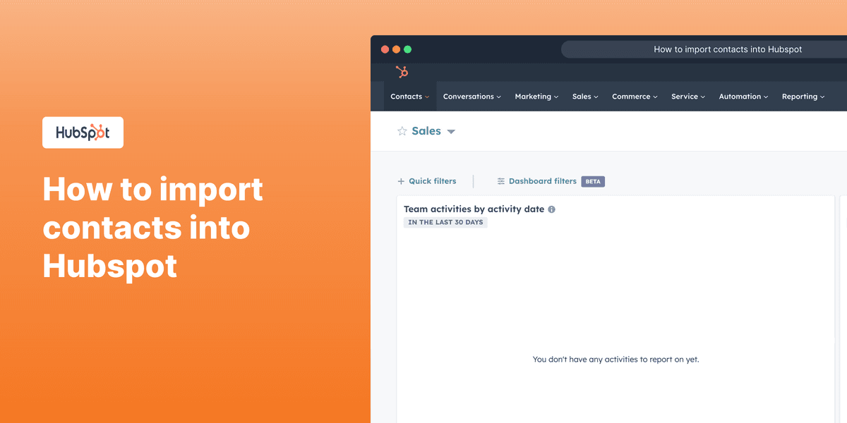 How to import contacts into Hubspot screenshot