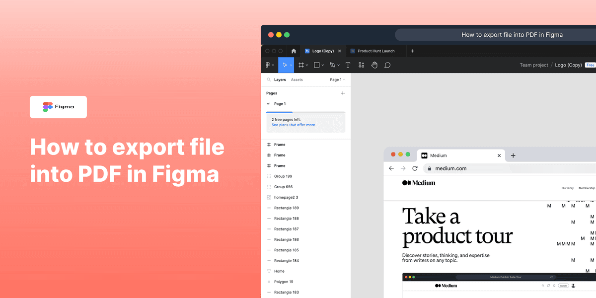 How to export file into PDF in Figma screenshot