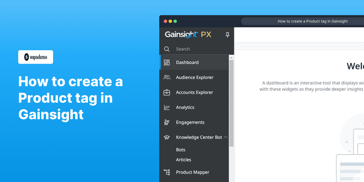 How to create a Product tag in Gainsight screenshot